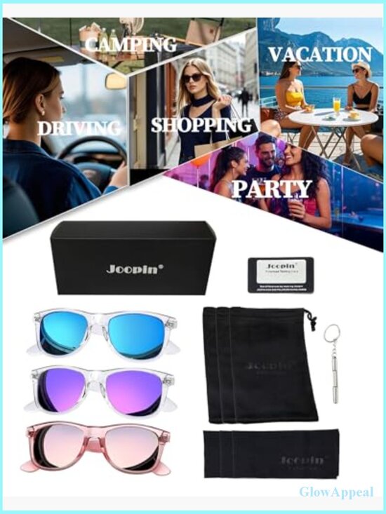 3 Pack Square Polarized Sunglasses UV Protection Trendy Shades main image 2